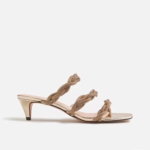 J. Crew Zadie Strappy Kitten Heels with Crystals - Picture 2 of 3